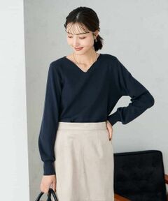 a.v.v / アー・ヴェ・ヴェ ニット・セーター | 【洗える】Vネック美ラクるパフスリーブニット【WEB限定】