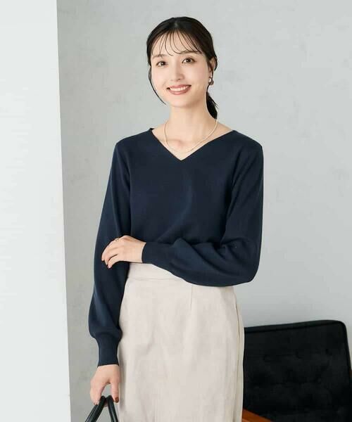 a.v.v / アー・ヴェ・ヴェ ニット・セーター | 【洗える】Vネック美ラクるパフスリーブニット【WEB限定】 | 詳細12