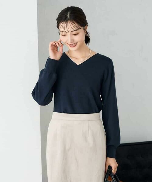 a.v.v / アー・ヴェ・ヴェ ニット・セーター | 【洗える】Vネック美ラクるパフスリーブニット【WEB限定】 | 詳細13