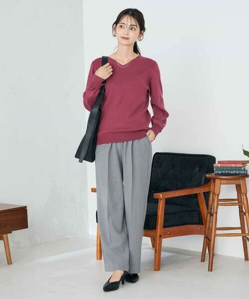 a.v.v / アー・ヴェ・ヴェ ニット・セーター | 【洗える】Vネック美ラクるパフスリーブニット【WEB限定】 | 詳細2