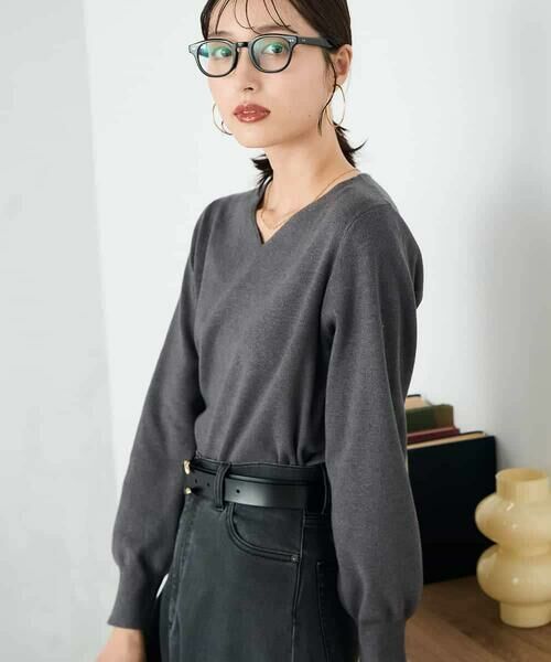 a.v.v / アー・ヴェ・ヴェ ニット・セーター | 【洗える】Vネック美ラクるパフスリーブニット【WEB限定】 | 詳細21