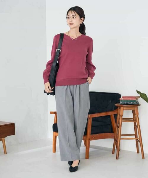 a.v.v / アー・ヴェ・ヴェ ニット・セーター | 【洗える】Vネック美ラクるパフスリーブニット【WEB限定】 | 詳細3