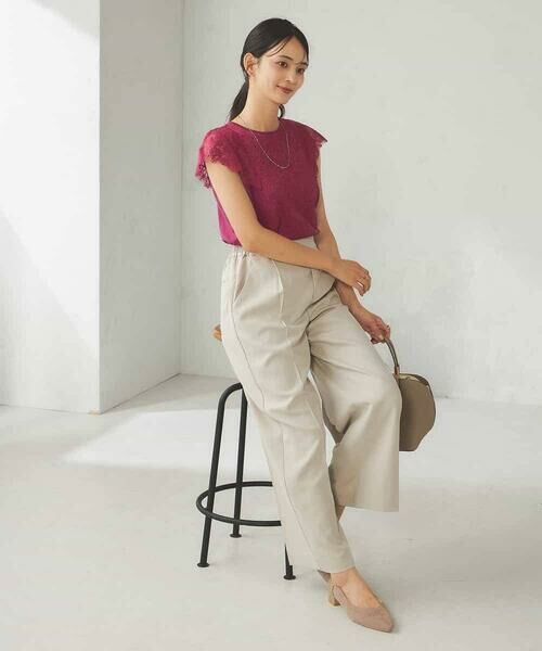 a.v.v / アー・ヴェ・ヴェ ニット・セーター | レーストリムフレンチスリーブサマーニット | 詳細12