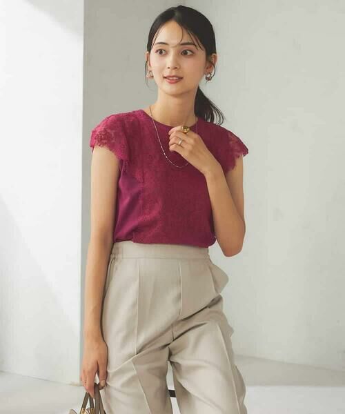 a.v.v / アー・ヴェ・ヴェ ニット・セーター | レーストリムフレンチスリーブサマーニット | 詳細6