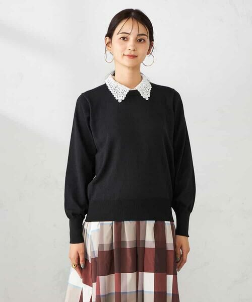 a.v.v / アー・ヴェ・ヴェ ニット・セーター | 2WAYレースカラーニット | 詳細16