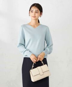 a.v.v / アー・ヴェ・ヴェ ニット・セーター | 【洗える】ラメVネック美ラクるパフスリーブニット
