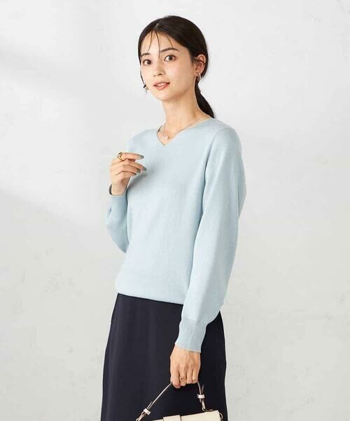 a.v.v / アー・ヴェ・ヴェ ニット・セーター | 【洗える】ラメVネック美ラクるパフスリーブニット | 詳細1