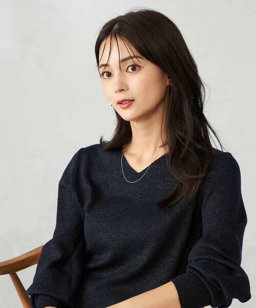 a.v.v / アー・ヴェ・ヴェ ニット・セーター | 【洗える】ラメVネック美ラクるパフスリーブニット | 詳細11