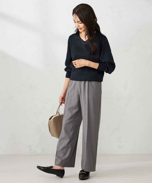 a.v.v / アー・ヴェ・ヴェ ニット・セーター | 【洗える】ラメVネック美ラクるパフスリーブニット | 詳細15