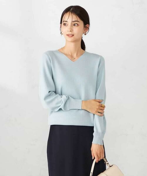 a.v.v / アー・ヴェ・ヴェ ニット・セーター | 【洗える】ラメVネック美ラクるパフスリーブニット | 詳細2