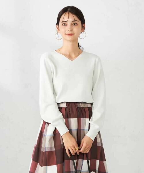a.v.v / アー・ヴェ・ヴェ ニット・セーター | 【洗える】ラメVネック美ラクるパフスリーブニット | 詳細20
