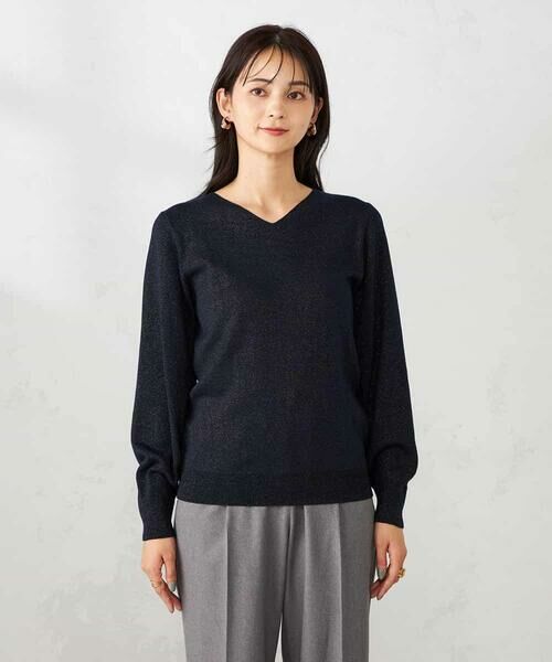 a.v.v / アー・ヴェ・ヴェ ニット・セーター | 【洗える】ラメVネック美ラクるパフスリーブニット | 詳細26