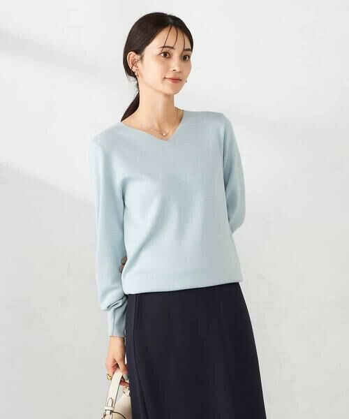 a.v.v / アー・ヴェ・ヴェ ニット・セーター | 【洗える】ラメVネック美ラクるパフスリーブニット | 詳細3