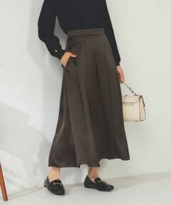 a.v.v / アー・ヴェ・ヴェ ロング・マキシ丈スカート | 【マシンウォッシャブル】タックフレアサテンスカート