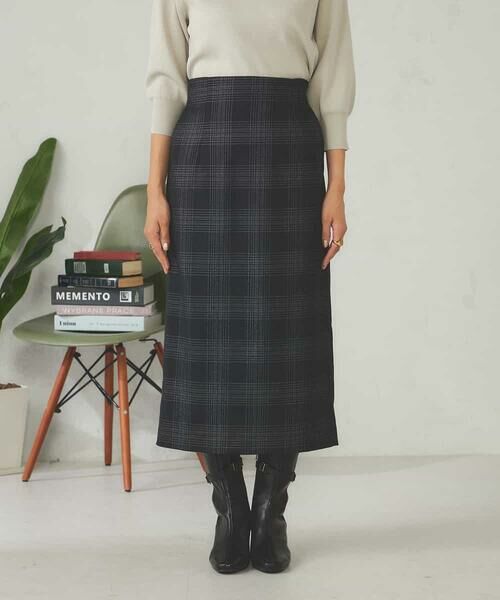 a.v.v / アー・ヴェ・ヴェ ロング・マキシ丈スカート | ラメチェックナロースカート | 詳細12