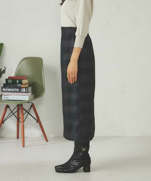 a.v.v / アー・ヴェ・ヴェ ロング・マキシ丈スカート | ラメチェックナロースカート | 詳細13