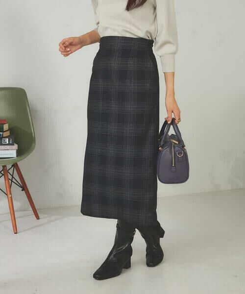 a.v.v / アー・ヴェ・ヴェ ロング・マキシ丈スカート | ラメチェックナロースカート | 詳細6