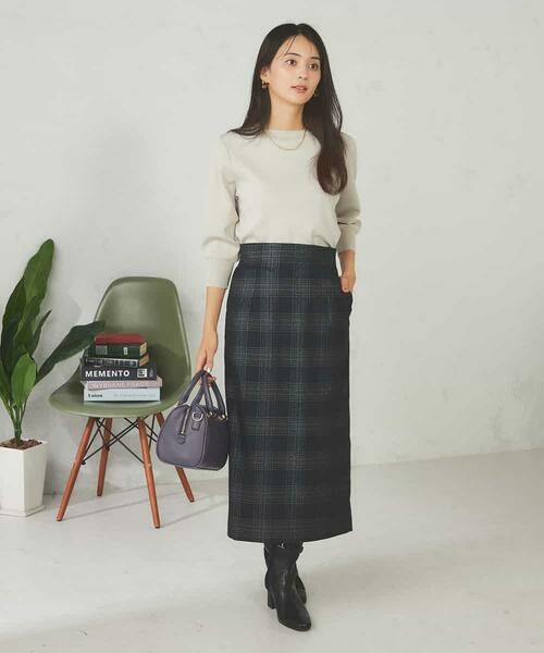 a.v.v / アー・ヴェ・ヴェ ロング・マキシ丈スカート | ラメチェックナロースカート | 詳細9