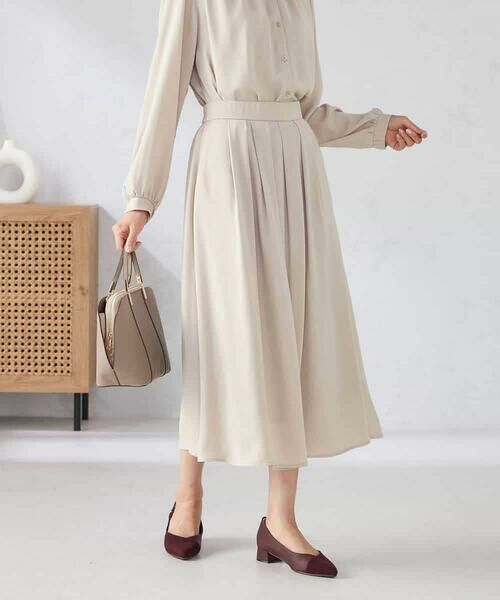 a.v.v / アー・ヴェ・ヴェ ロング・マキシ丈スカート | 【洗える/セットアップ可】タックフレアスカート | 詳細5