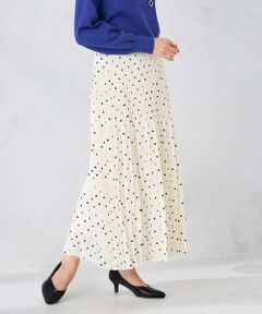 a.v.v / アー・ヴェ・ヴェ ロング・マキシ丈スカート | 【洗える】ドットプリーツスカート