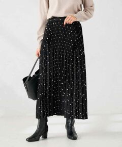 a.v.v / アー・ヴェ・ヴェ ロング・マキシ丈スカート | 【洗える】ドットプリーツスカート