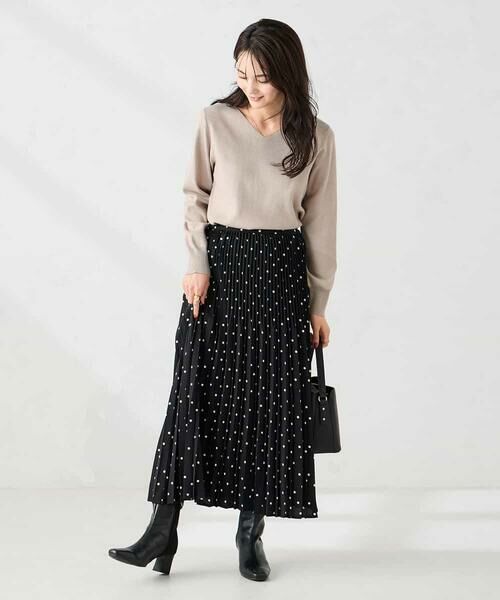 a.v.v / アー・ヴェ・ヴェ ロング・マキシ丈スカート | 【洗える】ドットプリーツスカート | 詳細17