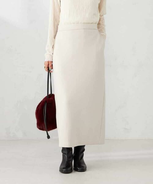 a.v.v/アー・ヴェ・ヴェ ダンボールナロースカート【セットアップ可】 グレージュ S