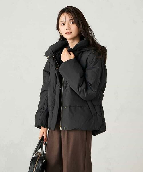 a.v.v/アー・ヴェ・ヴェ 【2WAY】スタンドネックショートダウンジャケット ブラック XS