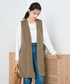 a.v.v / アー・ヴェ・ヴェ ベスト | 異素材切り替えロングジレ