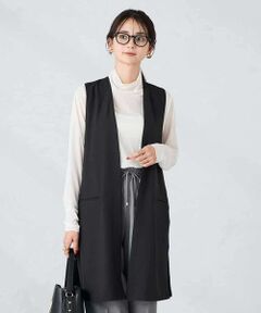 a.v.v / アー・ヴェ・ヴェ ベスト | 異素材切り替えロングジレ