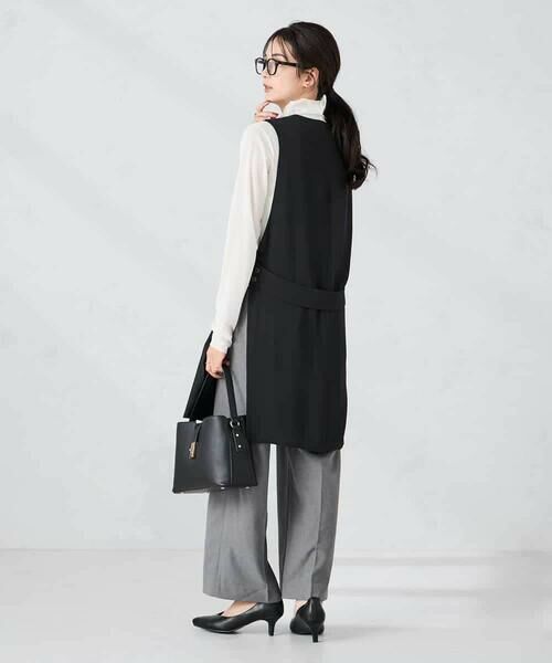 a.v.v / アー・ヴェ・ヴェ ベスト | 異素材切り替えロングジレ | 詳細15