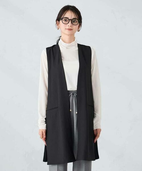 a.v.v / アー・ヴェ・ヴェ ベスト | 異素材切り替えロングジレ | 詳細16
