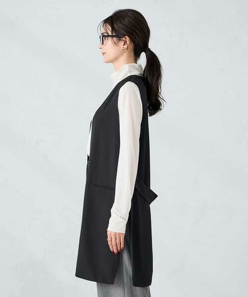 a.v.v / アー・ヴェ・ヴェ ベスト | 異素材切り替えロングジレ | 詳細17