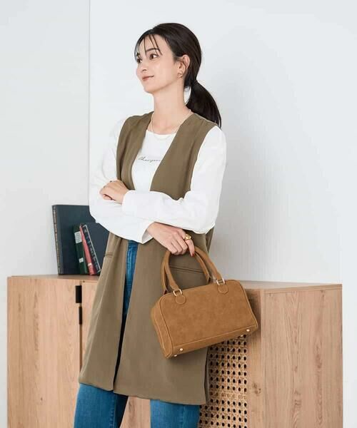 a.v.v / アー・ヴェ・ヴェ ベスト | 異素材切り替えロングジレ | 詳細3