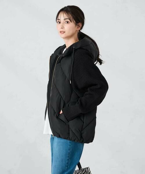 a.v.v/アー・ヴェ・ヴェ キルトニットドッキングジャケット ブラック XS