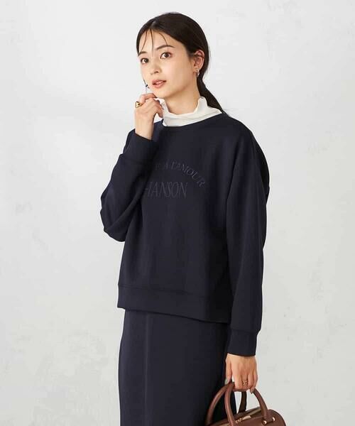 a.v.v/アー・ヴェ・ヴェ 刺繍ロゴショートダンボールスウェット ネイビー M a.v.v/アー・ヴェ・ヴェ 刺繍ロゴショートダンボールスウェット ネイビー M