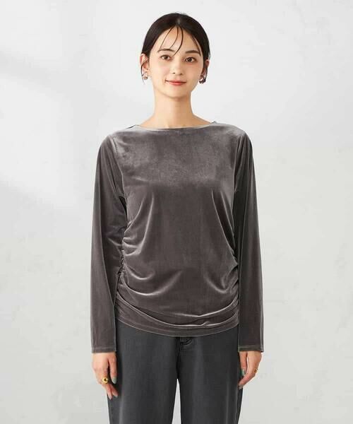 a.v.v / アー・ヴェ・ヴェ カットソー | ギャザーベロアトップス | 詳細17