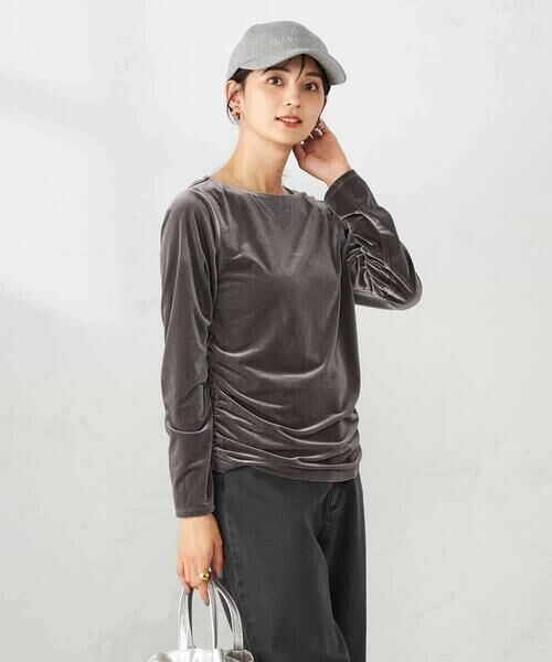 a.v.v / アー・ヴェ・ヴェ カットソー | ギャザーベロアトップス | 詳細3