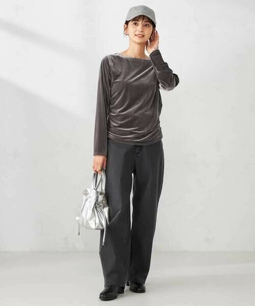 a.v.v / アー・ヴェ・ヴェ カットソー | ギャザーベロアトップス | 詳細4