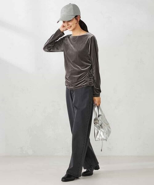 a.v.v / アー・ヴェ・ヴェ カットソー | ギャザーベロアトップス | 詳細5