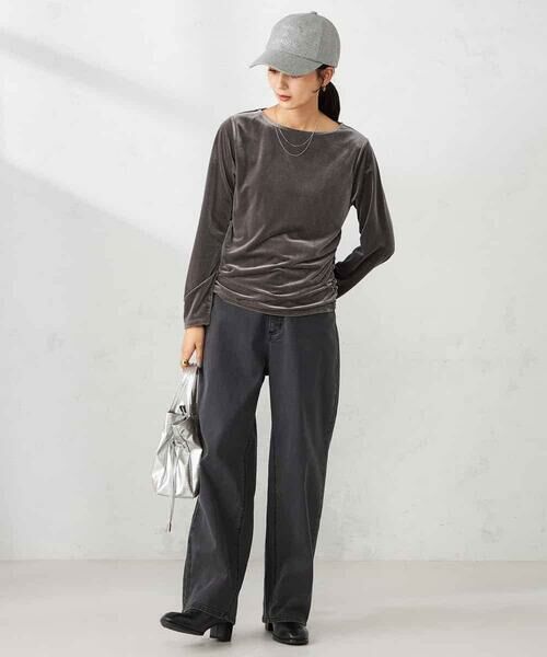 a.v.v / アー・ヴェ・ヴェ カットソー | ギャザーベロアトップス | 詳細7
