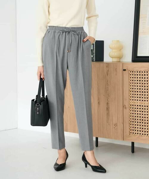 a.v.v / アー・ヴェ・ヴェ チノ・ワークパンツ | 【イージーケア/洗える/ストレッチ】裏起毛美ラクるイージーストライプテーパードパンツ | 詳細1