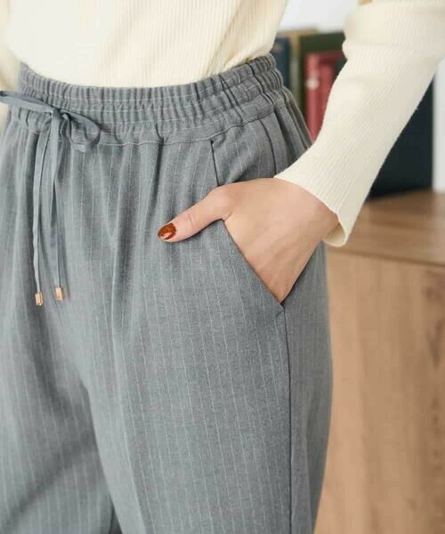 a.v.v / アー・ヴェ・ヴェ チノ・ワークパンツ | 【イージーケア/洗える/ストレッチ】裏起毛美ラクるイージーストライプテーパードパンツ | 詳細13