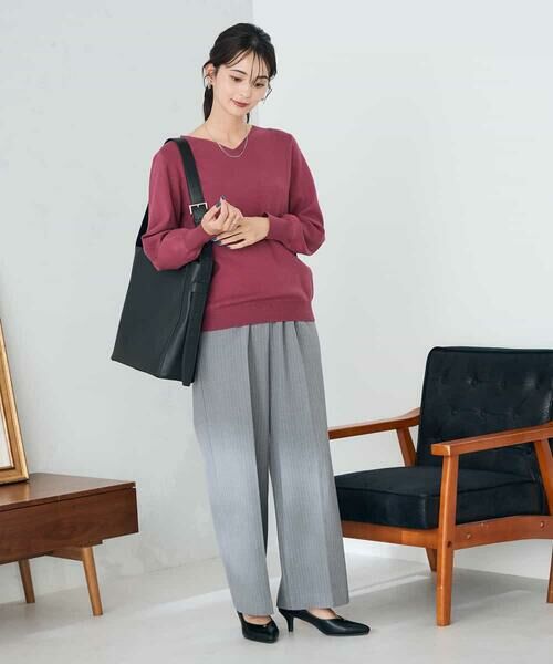 a.v.v / アー・ヴェ・ヴェ その他パンツ | 【イージーケア/洗える/ストレッチ】裏起毛美ラクるイージーストライプワイドパンツ | 詳細6