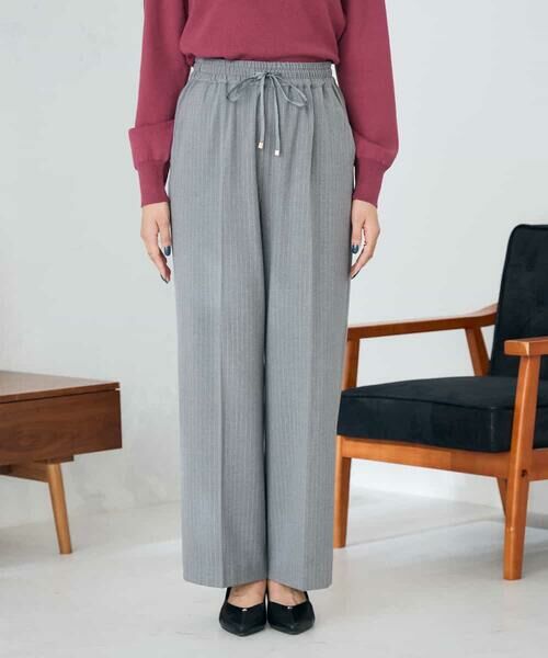 a.v.v / アー・ヴェ・ヴェ その他パンツ | 【イージーケア/洗える/ストレッチ】裏起毛美ラクるイージーストライプワイドパンツ | 詳細7