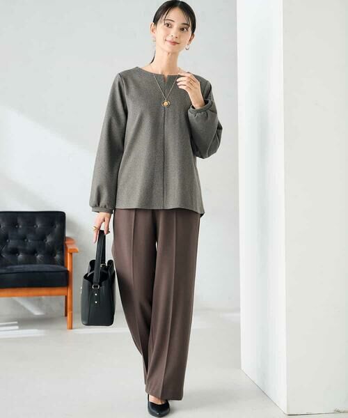 a.v.v / アー・ヴェ・ヴェ チノ・ワークパンツ | 【イージーケア/洗える/ストレッチ】裏起毛美ラクるスッキリ見えストレートパンツ | 詳細4