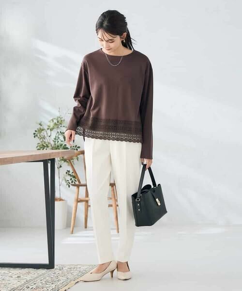 a.v.v / アー・ヴェ・ヴェ チノ・ワークパンツ | 【イージーケア/洗える/ストレッチ】裏起毛美ラクるスッキリ見えテーパードパンツ | 詳細9