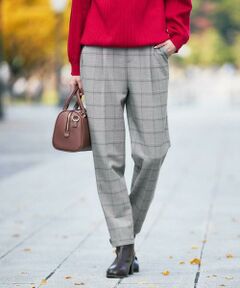 a.v.v / アー・ヴェ・ヴェ チノ・ワークパンツ | 【イージーケア/洗える/ストレッチ】裏起毛美ラクるスッキリ見えチェックテーパードパンツ