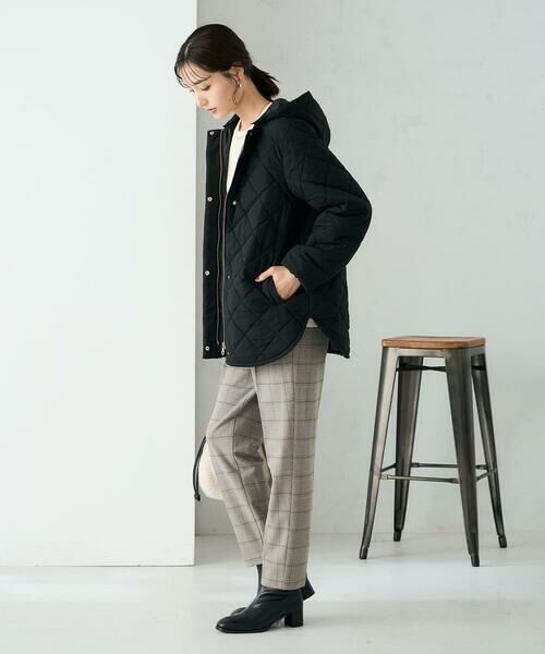 a.v.v / アー・ヴェ・ヴェ チノ・ワークパンツ | 【イージーケア/洗える/ストレッチ】裏起毛美ラクるスッキリ見えチェックテーパードパンツ | 詳細10