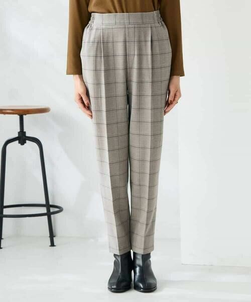 a.v.v / アー・ヴェ・ヴェ チノ・ワークパンツ | 【イージーケア/洗える/ストレッチ】裏起毛美ラクるスッキリ見えチェックテーパードパンツ | 詳細12